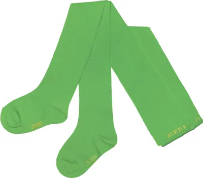Produktbild von Kinderstrumpfhosen aus Baumwolle Glatt Tropische Mischung Grasgrün Größe 98-104