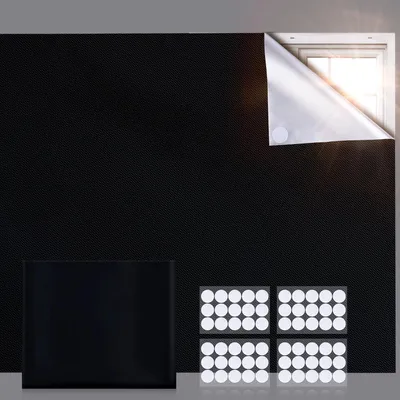 Obrázok produktu pre Prenosné zatemňovacie rolety 200 x 145 cm, čierne, do spálne, jednoduché lepenie bez vŕtania