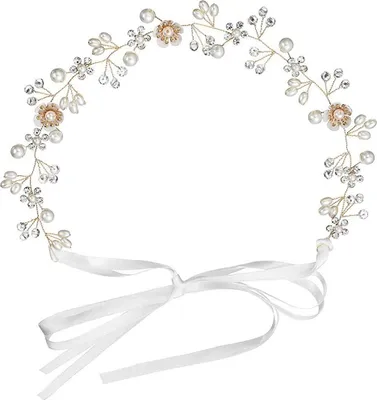 Produktbild von Hochzeit Haarschmuck Für Mädchen Und Blumenmädchen, Haar-Accessoires Erstkommunion Prinzessin Blume Kopfschmuck Perle Haarschmuck Hochzeit Party Für Mädchen