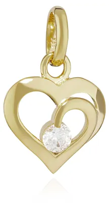 Produktbild von NKlaus Herz-Solitär-Kettenanhänger 333 Gelbgold 8 Karat, 10x10mm