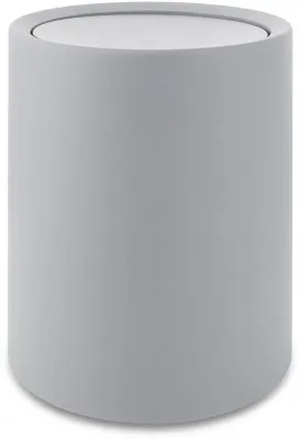 Image de Poubelle Matgrijs 8 L avec couvercle à charnière, poubelles polyvalentes pour la salle de bains et le bureau