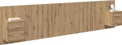 Image de vidaXL Tête de lit avec armoire 3 pcs Artisan-Chêne Bois composite