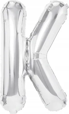Immagine prodotto di Palloncino in foil a forma di lettera K argento 40 cm