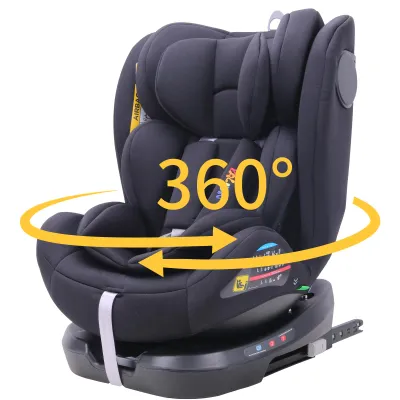 Produktbild von YALION 360° drehbarer Autokindersitz, Sitzerhöhung für Kinder von 40 cm bis 150 cm, 0-12 Jahre, mit 5-Punkt-Gurt und Top Tether, ECE R129/03 - Schwarz