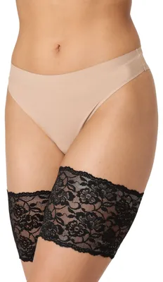 Produktbild von Merry Style Oberschenkelbänder Selbsttragende, elastische Oberschenkelbänder Anti-Reibung mit Spitze und Silikonbändern Oberschenkelband MS10-436 (Schwarz, S) .