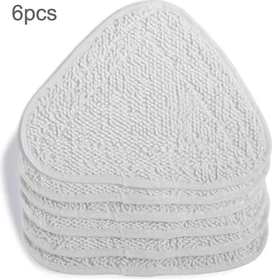 Produktbild von 6X Dampfbesen Ersatztücher Ersatzbezüge für Vileda Steam Dampfreiniger Ersatzbezug Waschbar Bodentücher Dreieckig Ersatzpads Ersatzbezug Steam Mop Pads, Weiß