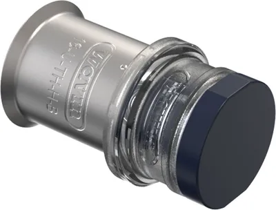 A close-up studio shot of a Wavin Tigris K5 Endstopfen 25mm.
