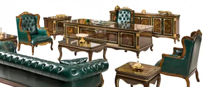 Productafbeelding van Sofa Set Sessel Couchtisch Büroeinrichtung Art déco Arbeitszimmer Exquisit 10tlg