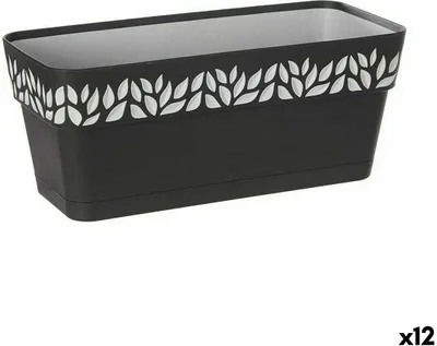 Produktbild von Blumenkasten Stefanplast Cloe Anthrazit Kunststoff 13,3 x 12,3 x 29,3 cm (12 Stück)