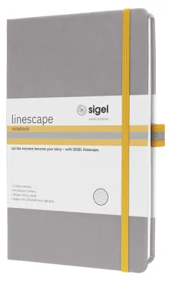 Productafbeelding van SIGEL LS101 Notitieboek Linescape, ongeveer A5 formaat, 176 pagina's, hardcover, geruit, 80 g/m², lichtgrijs