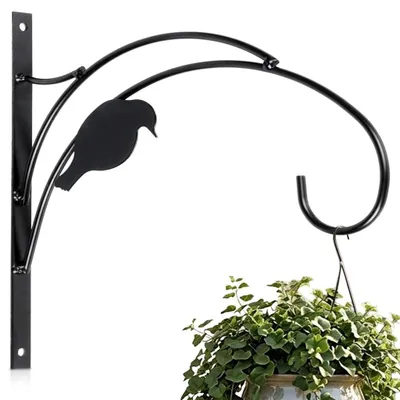 Produktbild von Schwarzer Wand-Pflanzenhänger aus Metall, 29,5 x 28 cm