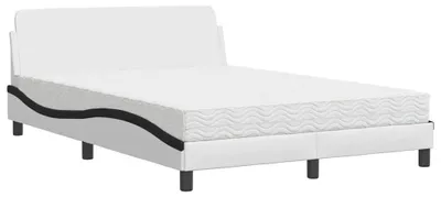 Immagine prodotto di vidaXL Letto con materasso "Dover" bianco e nero 140x200 cm in Pelle finta