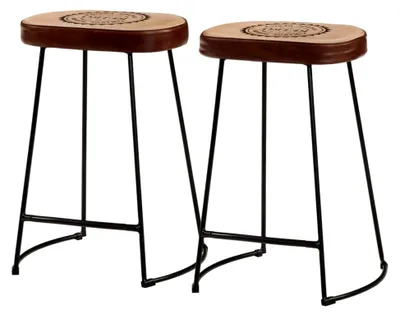 Produktbild von Garten-Esszimmerstühle, Barhocker, 2 Stück, Dunkelbraun, 41 x 29 x 62 cm, Stühle für den Außenbereich, Gartenmöbel, Terrassenmöbel