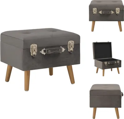 Produktbild von vidaXL Hocker mit Stauraum 40 cm Grau Samt -  Truhen- & Flurbänke