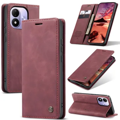 Obrázek produktu pro Pouzdro pro Xiaomi Redmi Note 17 4G/5G, RetroPolyuretanKožené Pouzdro s Funkcí Stojánku červené
