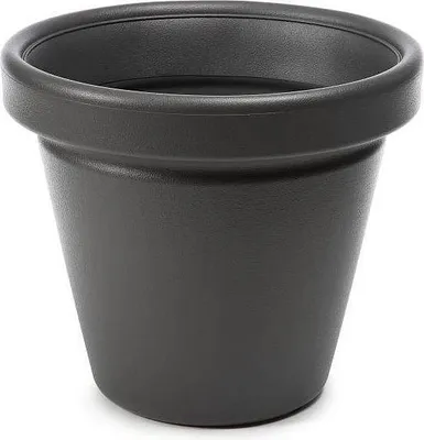 Immagine prodotto di Vaso rotondo in plastica antracite 48x55 cm + inserto