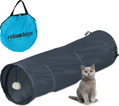 Produktbild von relaxdays Składany tunel dla kota z zabawkami