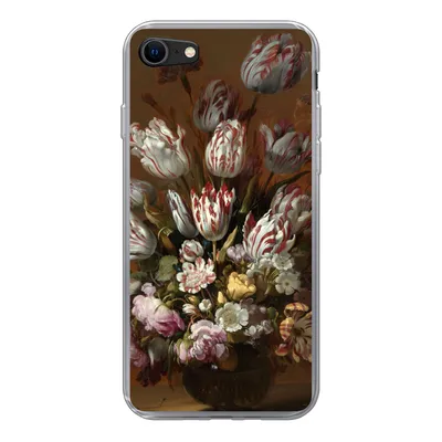 Produktbild von MuchoWow® Handyhülle Schutzhülle Hülle für iPhone SE 2020 Kunst - Blumen - Stillleben - Alte Meister - Vintage Silikon Softcase Handy Hülle - Kartenbesitzer
