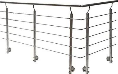 Produktbild von Pertura Geländer-Komplettset Hestia L-Form Edelstahl mit Rundstäbenfür Seitenmontage B: 18 m