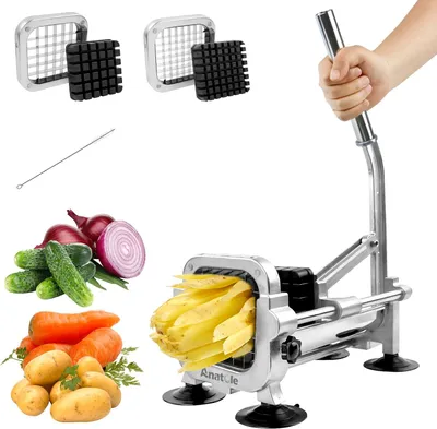 Productafbeelding van Professionele Frietsnijder - Aardappelsnijder Frietmaker - Zelf Friet Maken - Roestvrij Staal - 13 mm 9 mm - Zilver