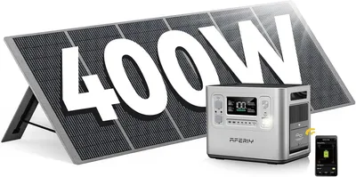 Produktbild von AFERIY Powerstation 2400 W 2048 Wh mit 400 W Solarpanel, LiFePO4, 13 Ausgänge, für Camping und Outdoor