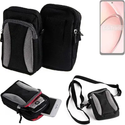 Produktbild von K-S-Trade Holster Schutz Hülle kompatibel mit Oppo A3 5G CPH2683 Handy Hülle Gürteltasche Umhängetasche mit Zusatzfach schwarz
