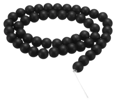 50 Natursteinkugeln 8 mm schwarzer Obsidian, runde Perlen