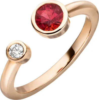 Produktbild von Ring aus 585 Gold Gelbgold mit Rubellit rot & Diamant Brillant 0,07 Ct W-si Innenumfang 54mm  Ø17.2mm