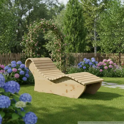 Produktbild von Holzliege Wellenliege Waldsofa Relaxliege "Heiner" Gartenliege 70cm Zirbe