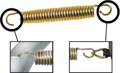 Produktbild von Packung mit 10 goldenen Trampolinfedern, 165 mm
