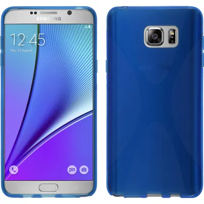 Produktbild von PhoneNatic Case kompatibel mit Samsung Galaxy Note 5 - blau Silikon Hülle X-Style + 2 Schutzfolien