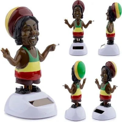Image de Figurine solaire dansante Rasta fari, Jamaïque figurine mobile vacillante, Rasta Man