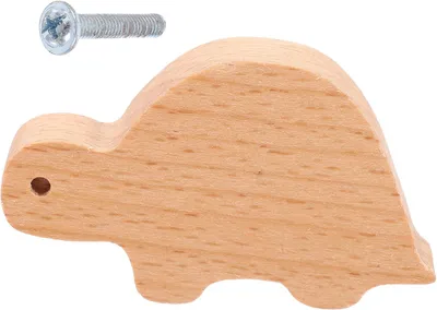 Produktbild von Dekorativer Schrankgriff in Tierform als einzelner Einlochgriff aus massivem Buchenholz für Schubladen und Türen von Kindermöbeln