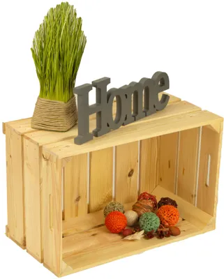 Produktbild von Holzkiste Elfriede Natur Obstkiste 54 x 35 x 30 cm – gehobelt, naturbelassen – Dekokiste, Aufbewahrungskiste, Regal- und Geschenkbox aus Holz