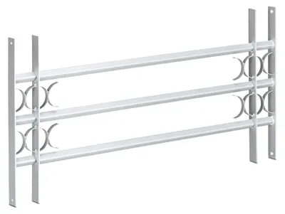 Productafbeelding van Relaxdays raamrooster, inbraakbescherming, uitschuifbaar, voor buiten, staal, 450 x 1000-1500 mm, veiligheidsrooster, grijs