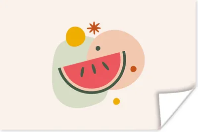 Produktbild von MuchoWow® Poster Wassermelone - Obst - Pastell 180x120 cm - Fotoplakat