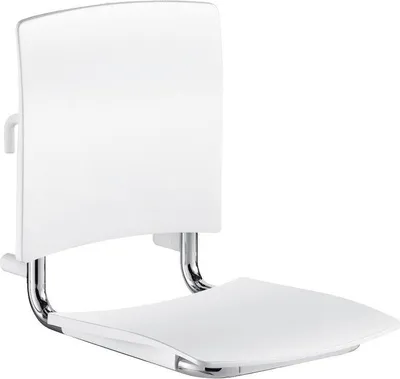 Productafbeelding van Delabie douchezitplaats, comfortmodel, verstelbaar, chroomkleurig.