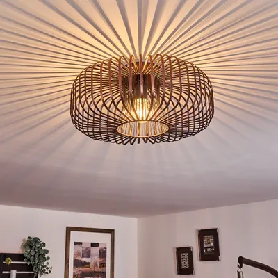 Produktbild von Pieris »Pieris« runde Deckenlampe aus Metall in Schwarz/Kupfer