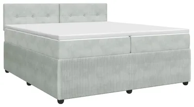 Produktbild von vidaXL Boxspringbett mit Matratze Hellgrau 200 x 200 cm Samt