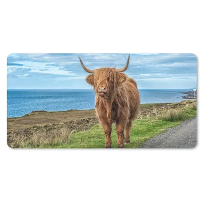 Produktbild von MuchoWow® Mauspad Mousepad Schottischer Highlander - Wasser - Hörner 60x30 cm - Mousepads - Maus Mat - Pad - Mausunterlage - Nachhaltig