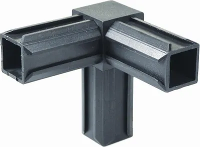 Produktbild von ALBERTS Rohrverbinder Vierkantrohr Steckverbinder Rohrverbindung 90° + 1x Rechwinkliger Abgang Polyamid für Rohr 30 x 30 x 2,0 mm