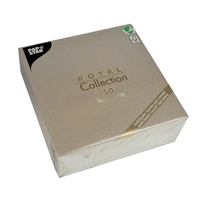 Image de Papstar serviettes 40cm 1/4 pli gris royal 50 pcs.