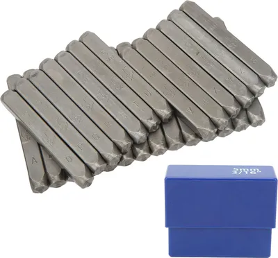 Produktbild von Buchstabenstanzer-Set, 27 Buchstaben, hochfester Kohlenstoffstahl, Metallstempel für Schmuck, Kunstwerke, 5 mm