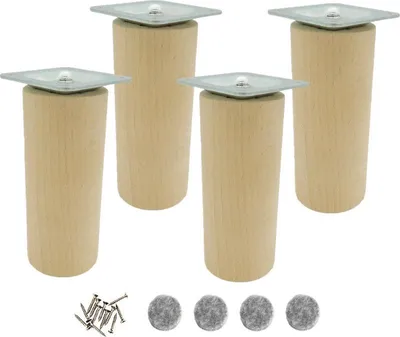 Produktbild von Holzfuß für Möbel Möbelfuß Walze Ø 50 mm roh 15 cm Befestigung