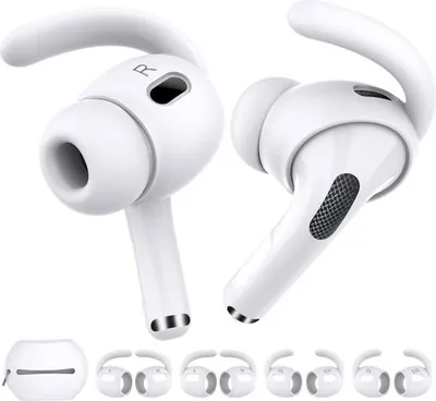 Produktbild von AirPods Pro 2: Weiche Silikon-Ohrhaken, Aufbewahrungsbeutel, 4 Paar rutschfeste Ohrstöpsel, Zubehör