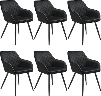 Produktbild von tectake® Esszimmerstuhl Marilyn gepolstert, in Samtoptik, gesteppt 58 x 62 x 82 cm