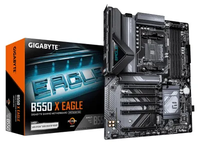 Imagen del producto de Placa base GIGABYTE B550 X EAGLE, AMD, zócalo AM4, compatible con las series AMD Ryzen 5000, AMD Ryzen 3000 y AMD Ryzen 4000, zócalo AM4, DDR4-SDRAM, 128 GB
