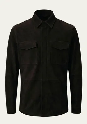 Produktbild von Lederjacke aus Veloursleder – Zeitlos in Schwarz - Größe: 3XL