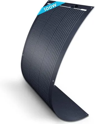 Image de Panneau solaire flexible, 100 W, 12 volts, panneau solaire semi-flexible, pliable, monocristallin, hors réseau, panneau photovoltaïque pour bateau, camping-car, cabine, etc