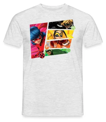 Produktbild von Spreadshirt Miraculous Superhelden Männer T-Shirt, XXL, Grau meliert